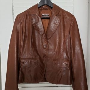 TAHARI Leather Jacket